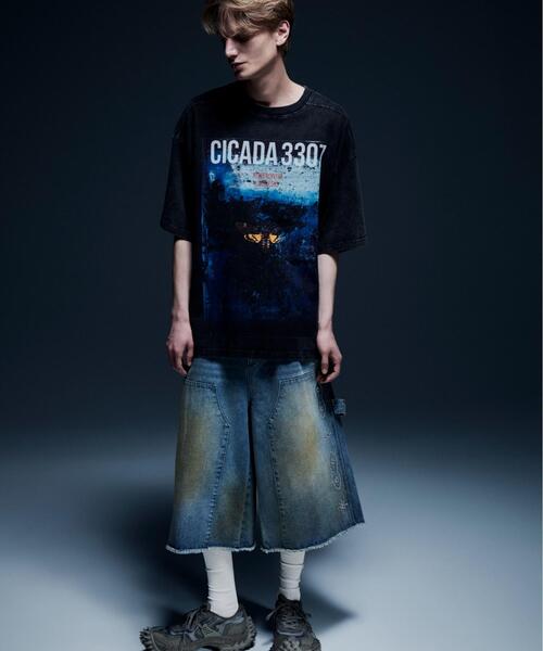 DankeSchon/ダンケシェーン/STUDS W-KNEE SHORTS DENIM（デニムパンツ