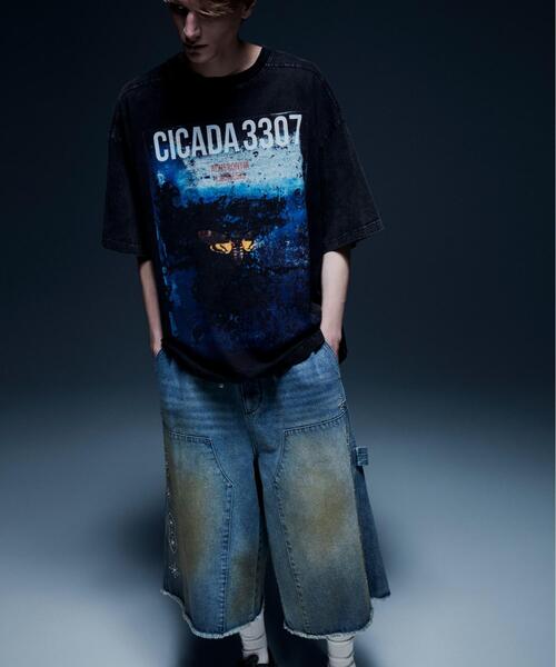 DankeSchon/ダンケシェーン/STUDS W-KNEE SHORTS DENIM（デニムパンツ