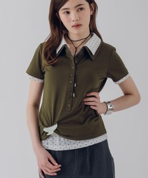 MUHET | layered-look polo shirt / レイヤード風ポロシャツ(ポロシャツ)