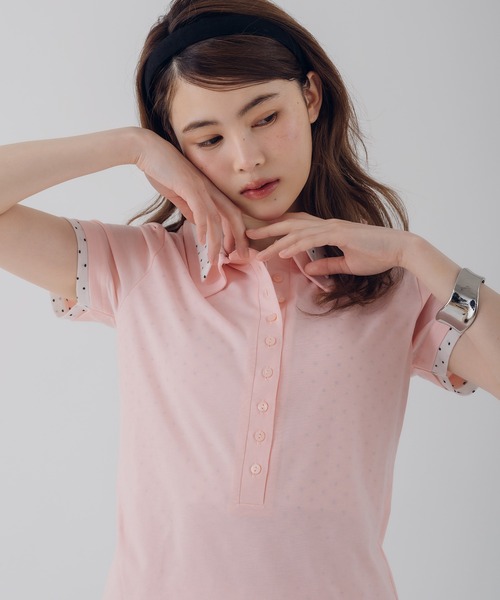 MUHET（ミュエータ）の「layered-look polo shirt / レイヤード風ポロシャツ（ポロシャツ・レディース・ピンク/カーキ/ネイビー・FREE）」の8枚目の写真