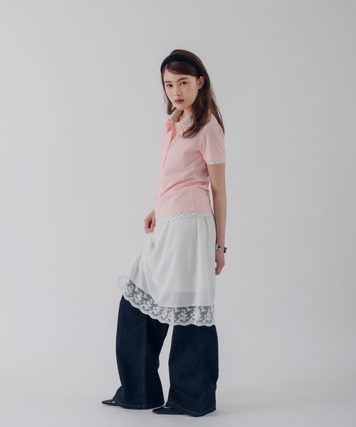 MUHET（ミュエータ）の「layered-look polo shirt / レイヤード風ポロシャツ（ポロシャツ・レディース・ピンク/カーキ/ネイビー・FREE）」の13枚目の写真