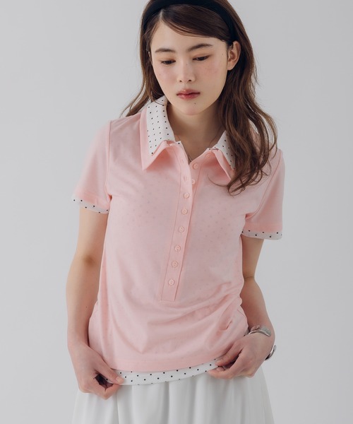 MUHET（ミュエータ）の「layered-look polo shirt / レイヤード風ポロシャツ（ポロシャツ・レディース・ピンク/カーキ/ネイビー・FREE）」の9枚目の写真
