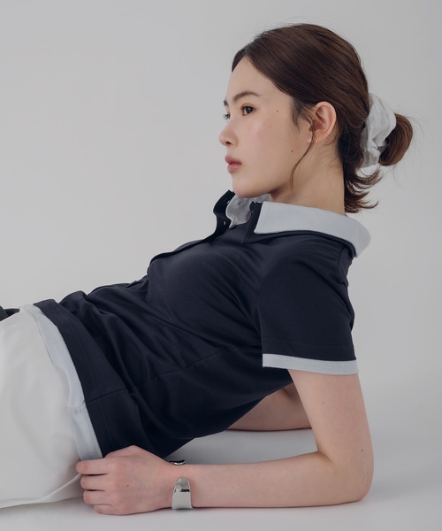 MUHET（ミュエータ）の「layered-look polo shirt / レイヤード風ポロシャツ（ポロシャツ・レディース・ピンク/カーキ/ネイビー・FREE）」の18枚目の写真