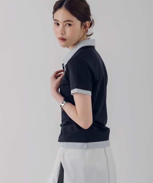MUHET（ミュエータ）の「layered-look polo shirt / レイヤード風ポロシャツ（ポロシャツ・レディース・ピンク/カーキ/ネイビー・FREE）」の21枚目の写真