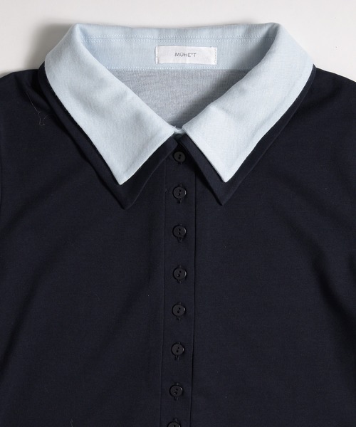 MUHET（ミュエータ）の「layered-look polo shirt / レイヤード風ポロシャツ（ポロシャツ・レディース・ピンク/カーキ/ネイビー・FREE）」の15枚目の写真