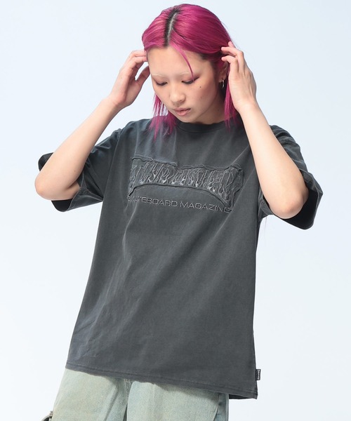 セール】THRASHER (スラッシャー) ダメージ加工 Tシャツ 半袖 綿100