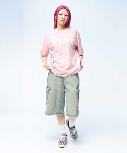 THRASHER(スラッシャー)の「THRASHER (スラッシャー) ダメージ加工 Tシャツ 半袖 綿100% ピグメント加工 染め ロゴ クルーネック ユニセックス(Tシャツ/カットソー・メンズ・ブルー/ピンク/ブラック×レッド/ブラック×ブラック・M/L)」の8枚目の写真
