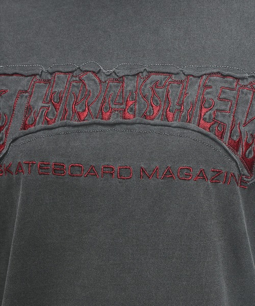 THRASHER(スラッシャー)の「THRASHER (スラッシャー) ダメージ加工 Tシャツ 半袖 綿100% ピグメント加工 染め ロゴ クルーネック ユニセックス(Tシャツ/カットソー・メンズ・ブルー/ピンク/ブラック×レッド/ブラック×ブラック・M/L)」の10枚目の写真