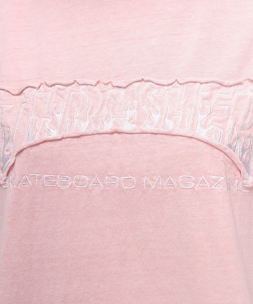 THRASHER(スラッシャー)の「THRASHER (スラッシャー) ダメージ加工 Tシャツ 半袖 綿100% ピグメント加工 染め ロゴ クルーネック ユニセックス(Tシャツ/カットソー・メンズ・ブルー/ピンク/ブラック×レッド/ブラック×ブラック・M/L)」の12枚目の写真