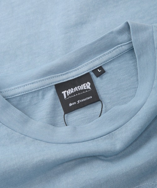 THRASHER(スラッシャー)の「THRASHER (スラッシャー) ダメージ加工 Tシャツ 半袖 綿100% ピグメント加工 染め ロゴ クルーネック ユニセックス(Tシャツ/カットソー・メンズ・ブルー/ピンク/ブラック×レッド/ブラック×ブラック・M/L)」の18枚目の写真