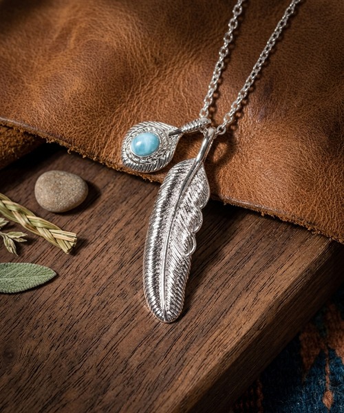 GA Feather-Turquoise Stone Necklace（ネックレス）｜GALLIS