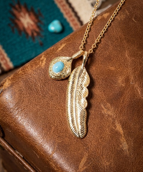 GA Feather-Turquoise Stone Necklace（ネックレス）｜GALLIS