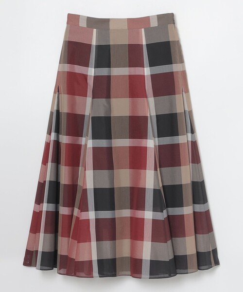 BLUE LABEL CRESTBRIDGE(ブルーレーベルクレストブリッジ)の「クレストブリッジチェックシアーボイルフレアスカート(スカート・レディース・レッド/パープル系その他4/ブルー・38/36)」の9枚目の写真