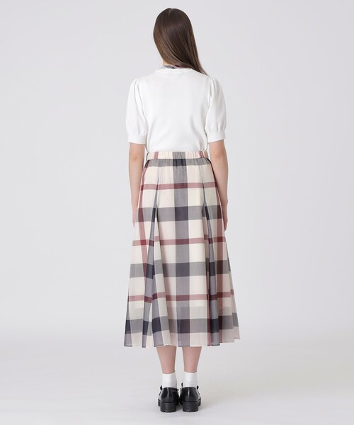 BLUE LABEL CRESTBRIDGE(ブルーレーベルクレストブリッジ)の「クレストブリッジチェックシアーボイルフレアスカート(スカート・レディース・レッド/パープル系その他4/ブルー・38/36)」の18枚目の写真