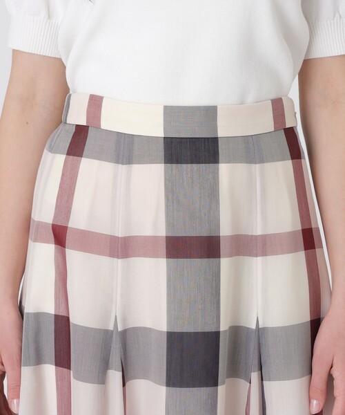 BLUE LABEL CRESTBRIDGE(ブルーレーベルクレストブリッジ)の「クレストブリッジチェックシアーボイルフレアスカート(スカート・レディース・レッド/パープル系その他4/ブルー・38/36)」の19枚目の写真