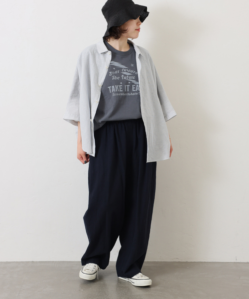 JOURNAL STANDARD LUXE(ジャーナルスタンダード ラックス)の「リネンキャンバス リターパンツ(その他パンツ・レディース・アイボリー/ネイビー・FREE)」の19枚目の写真