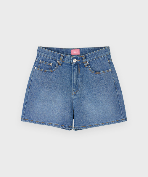 SINOON（シヌーン）の「High-Waist Crop Denim (Blue)（デニムパンツ・レディース・ブルー・MEDIUM/SMALL）」の5枚目の写真