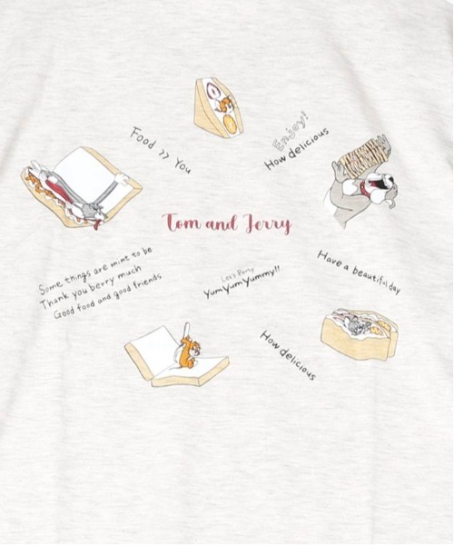 Tom&Jerry(トムアンドジェリー)の「【TOM&JERRY/トムとジェリー】キャラクターバックプリント半袖プリントTシャツ(DRY) ユニセックス(Tシャツ/カットソー・メンズ・オートミール/スミクロ/ライトピンク/サックスブルー・LARGE/MEDIUM)」の8枚目の写真