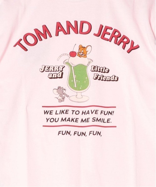 Tom&Jerry(トムアンドジェリー)の「【TOM&JERRY/トムとジェリー】キャラクターバックプリント半袖プリントTシャツ(DRY) ユニセックス(Tシャツ/カットソー・メンズ・オートミール/スミクロ/ライトピンク/サックスブルー・LARGE/MEDIUM)」の6枚目の写真