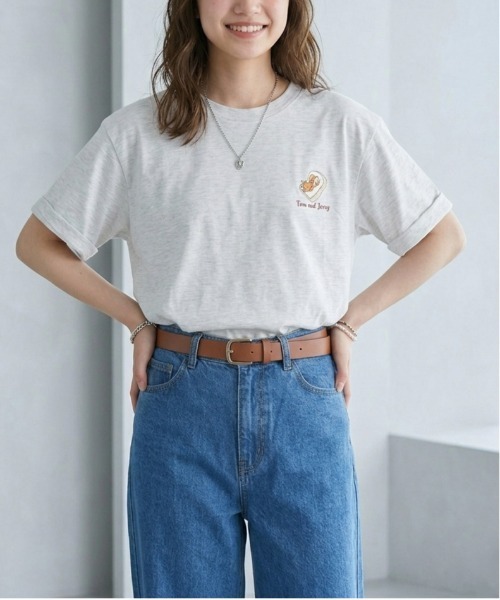 Tom&Jerry(トムアンドジェリー)の「【TOM&JERRY/トムとジェリー】キャラクターバックプリント半袖プリントTシャツ(DRY) ユニセックス(Tシャツ/カットソー・メンズ・オートミール/スミクロ/ライトピンク/サックスブルー・LARGE/MEDIUM)」の10枚目の写真