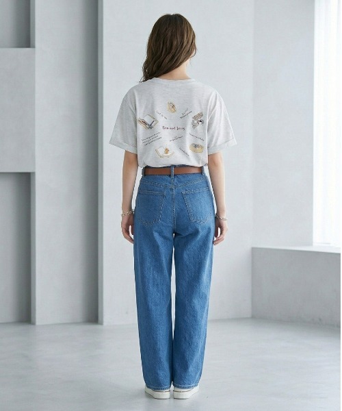 Tom&Jerry(トムアンドジェリー)の「【TOM&JERRY/トムとジェリー】キャラクターバックプリント半袖プリントTシャツ(DRY) ユニセックス(Tシャツ/カットソー・メンズ・オートミール/スミクロ/ライトピンク/サックスブルー・LARGE/MEDIUM)」の9枚目の写真