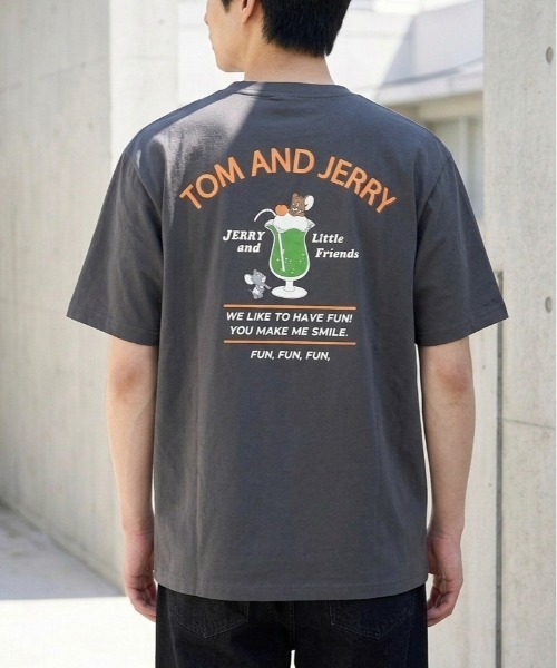 Tom&Jerry(トムアンドジェリー)の「【TOM&JERRY/トムとジェリー】キャラクターバックプリント半袖プリントTシャツ(DRY) ユニセックス(Tシャツ/カットソー・メンズ・オートミール/スミクロ/ライトピンク/サックスブルー・LARGE/MEDIUM)」の13枚目の写真