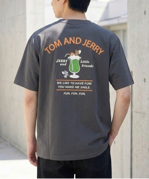 Tom&Jerry(トムアンドジェリー)の「【TOM&JERRY/トムとジェリー】キャラクターバックプリント半袖プリントTシャツ(DRY) ユニセックス(Tシャツ/カットソー・メンズ・オートミール/スミクロ/ライトピンク/サックスブルー・LARGE/MEDIUM)」の12枚目の写真