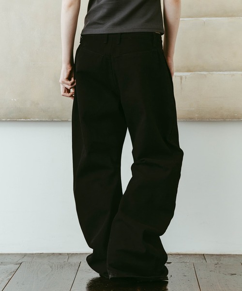 Knuth Marf(クヌースマーフ)の「【Knuth Marf】draped denim pants (unisex)(デニムパンツ・レディース・ブラック・M/S/XS)」の4枚目の写真