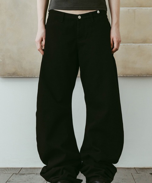 Knuth Marf(クヌースマーフ)の「【Knuth Marf】draped denim pants (unisex)(デニムパンツ・レディース・ブラック・M/S/XS)」の3枚目の写真