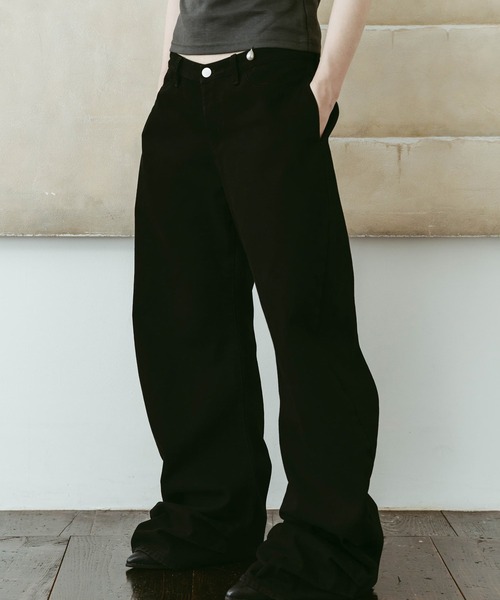 Knuth Marf(クヌースマーフ)の「【Knuth Marf】draped denim pants (unisex)(デニムパンツ・レディース・ブラック・M/S/XS)」の2枚目の写真