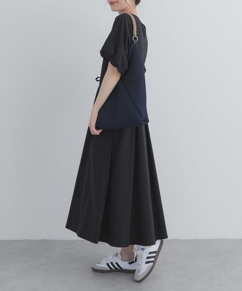 URBAN RESEARCH DOORS(アーバンリサーチドアーズ)の「撥水ウエストドロストワンピース(ワンピース・レディース・チャコールグレー/ブラック・FREE)」の4枚目の写真