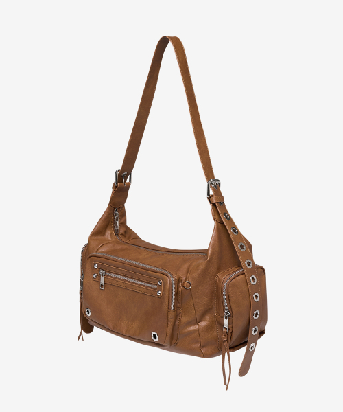 BLACKPURPLE(ブラックパープル)の「マキシマルコバッグ_キャラメルブラウン Maxi Marco Bag_Caramel Brown(ショルダーバッグ・レディース・クリアブラウン・FREE)」の2枚目の写真