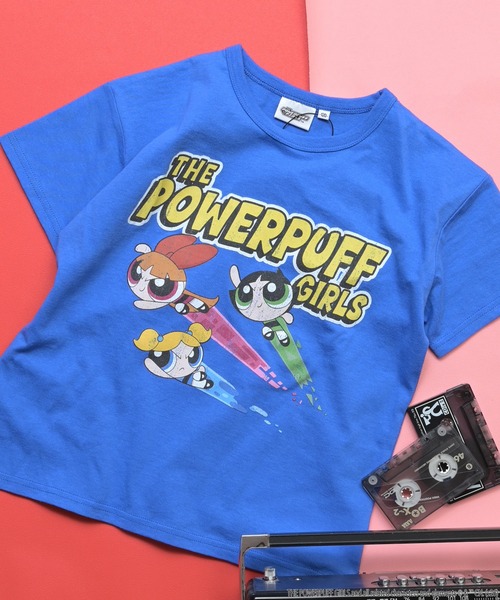 MARKEY'S(マーキーズ)の「【別注】パワーパフガールズ プリント半袖Tシャツ(Tシャツ/カットソー・キッズ・チャコール/ピンク/ブルー・110/95/100/80/90/140/130/120)」の1枚目の写真