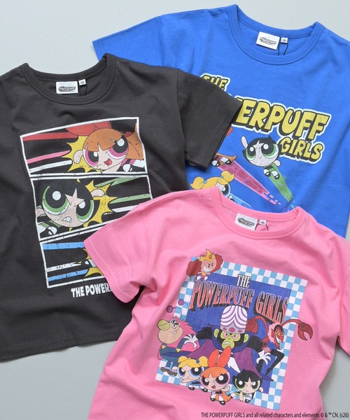 MARKEY'S(マーキーズ)の「【別注】パワーパフガールズ プリント半袖Tシャツ(Tシャツ/カットソー・キッズ・チャコール/ピンク/ブルー・110/95/100/80/90/140/130/120)」の5枚目の写真