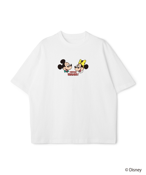 Disney(ディズニー)の「【Disney/ディズニー】ミッキーマウス&ミニーマウス半袖Tシャツ / Over Harf Sleeve T-shirt《UNISEX》(Tシャツ/カットソー・レディース・ブラック/ホワイト・L/M)」の4枚目の写真