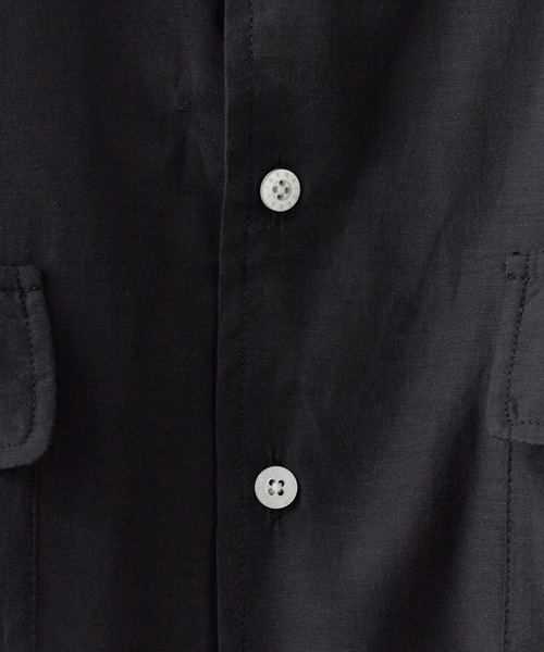 Liberaiders(リベレイダース)の「Liberaiders/リベレイダース COTTON RAYON S/S SHIRT コットン レーヨン 半袖シャツ 刺繍デザイン 裾ドロスト 吸水速乾 メンズ 2026年 夏 夏服(シャツ/ブラウス・メンズ・ブラック・M/L/XL)」の4枚目の写真