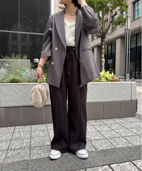 Jena espace merveilleux（ジェナ　エスパスメルヴェイユ）の「【ベーシックこそ、上質を選びたい】上品イージーパンツ（その他パンツ・レディース・チャコールグレー/ベージュ/アイボリー/ブラック・1/2）」の16枚目の写真