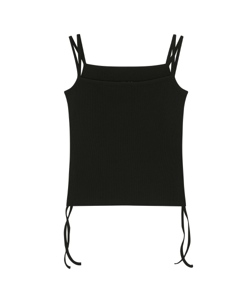 ASON(アズオン)の「LAYER SHIRRING SLEEVELESS / BLACK(Tシャツ/カットソー・レディース・その他・FREE)」の3枚目の写真