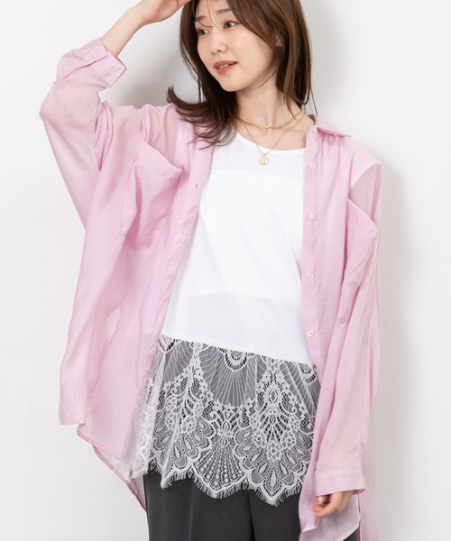 MAISONCOMFY (メゾンコンフィ)の「【レースドッキングTシャツ】一枚でもレイヤードでもサマになる優れもの(Tシャツ/カットソー・レディース・ブラック/ホワイト/グレー・FREE)」の14枚目の写真