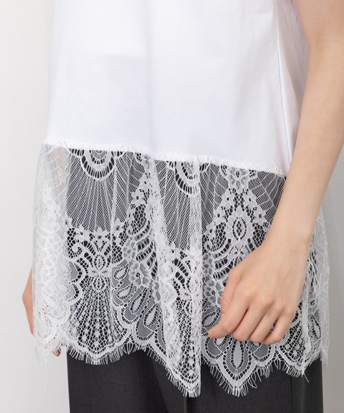 MAISONCOMFY (メゾンコンフィ)の「【レースドッキングTシャツ】一枚でもレイヤードでもサマになる優れもの(Tシャツ/カットソー・レディース・ブラック/ホワイト/グレー・FREE)」の17枚目の写真