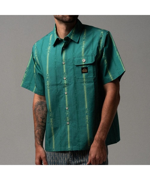 RIPNDIP(リップンディップ)の「MELTED STRIPED BUTTON UP(シャツ/ブラウス・メンズ・グリーン・XX-LARGE/SMALL/MEDIUM)」の6枚目の写真