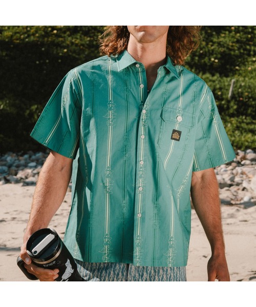 RIPNDIP(リップンディップ)の「MELTED STRIPED BUTTON UP(シャツ/ブラウス・メンズ・グリーン・XX-LARGE/SMALL/MEDIUM)」の4枚目の写真