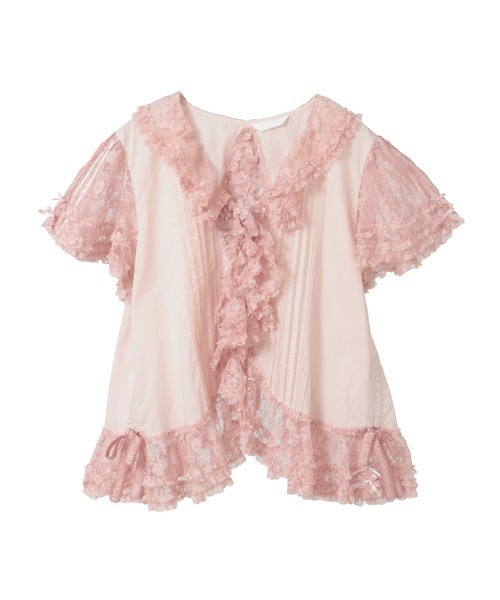 PINK HOUSE(ピンクハウス)の「フルールラッセルレース使いボレロ風ブラウス(シャツ/ブラウス・レディース・ブラック/ピンク/ホワイト・フリー)」の3枚目の写真