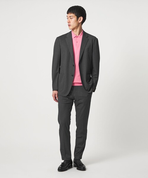 UNITED ARROWS(ユナイテッドアローズ)の「トリコット ストライプ ノープリーツ パンツ UA COZY ウォッシャブル ストレッチ 通気性(スラックス・メンズ・ダークグレー・L/S/XL/XXL/M)」の4枚目の写真