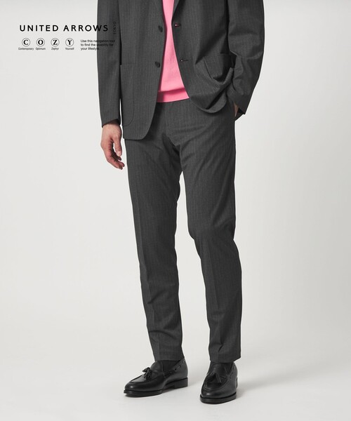 UNITED ARROWS(ユナイテッドアローズ)の「トリコット ストライプ ノープリーツ パンツ UA COZY ウォッシャブル ストレッチ 通気性(スラックス・メンズ・ダークグレー・L/S/XL/XXL/M)」の6枚目の写真