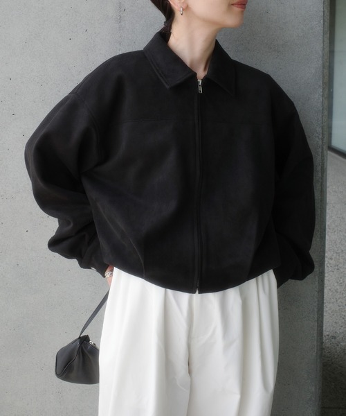 select MOCA by son（セレクトモカバイソン）の「フェイクスウェードバルーンアウター【by SON】（ブルゾン・レディース・ブラック/ブラウン・FREE）」の18枚目の写真