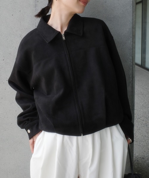 select MOCA by son（セレクトモカバイソン）の「フェイクスウェードバルーンアウター【by SON】（ブルゾン・レディース・ブラック/ブラウン・FREE）」の20枚目の写真