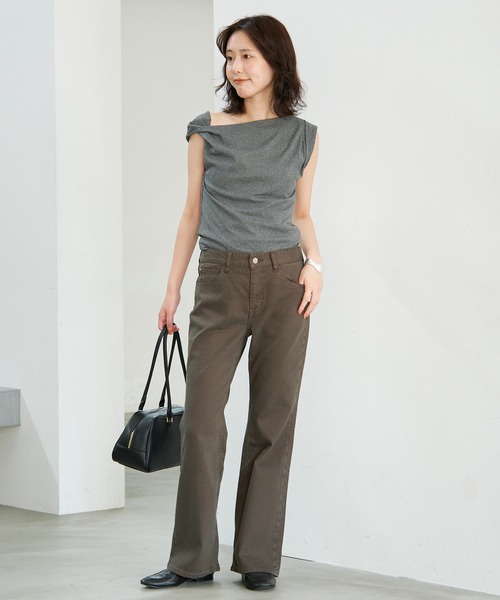 Healthy denim(ヘルシーデニム)の「HEALTHY DENIM/ヘルシーデニム SLOBE別注 フレアデニム Salsa 【洗濯機使用可能】(デニムパンツ・レディース・ブルー/カーキ・22cm/23cm/24cm/25cm)」の3枚目の写真