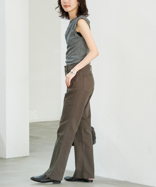 Healthy denim(ヘルシーデニム)の「HEALTHY DENIM/ヘルシーデニム SLOBE別注 フレアデニム Salsa 【洗濯機使用可能】(デニムパンツ・レディース・ブルー/カーキ・22cm/23cm/24cm/25cm)」の4枚目の写真