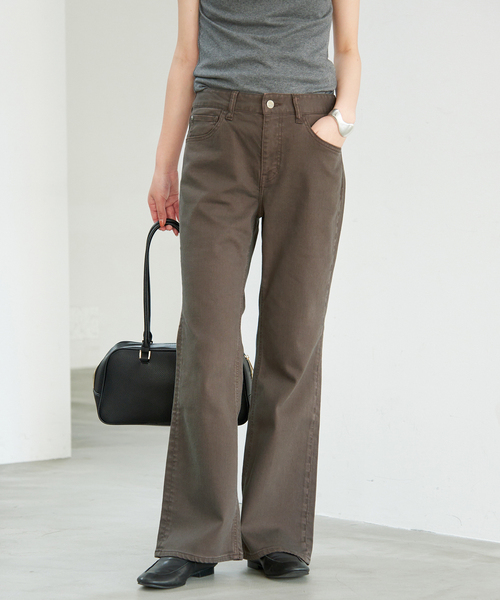 Healthy denim(ヘルシーデニム)の「HEALTHY DENIM/ヘルシーデニム SLOBE別注 フレアデニム Salsa 【洗濯機使用可能】(デニムパンツ・レディース・ブルー/カーキ・22cm/23cm/24cm/25cm)」の6枚目の写真